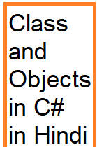 c# class and object in Hindi - .net