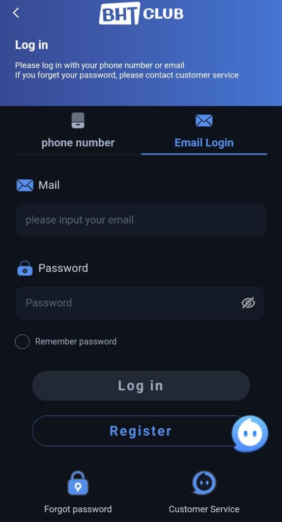 BHT Club Login