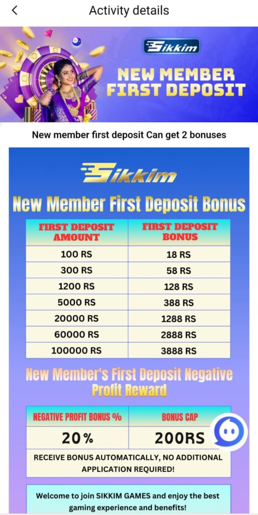 Sikkim Game Login Bonus