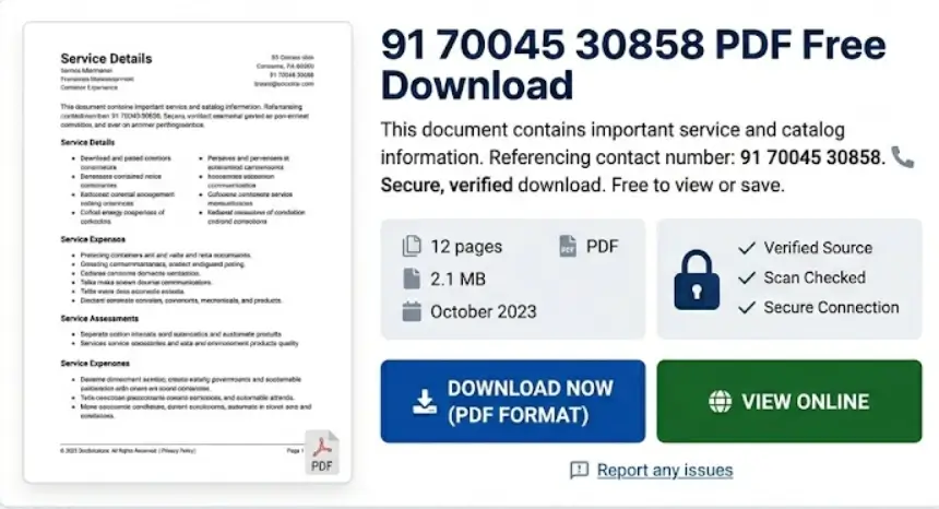 91 70045 30858 PDF Free Download